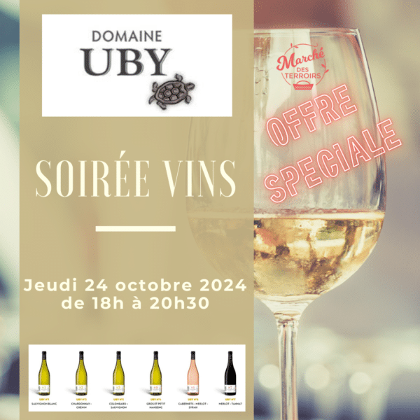 Soirée dégustation vins – Domaine UBY – jeudi 24 octobre 2024